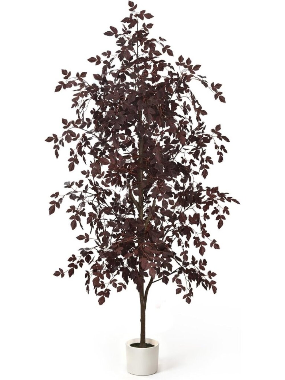 6FT Artificial Maple Tree - Faux Fall Decor with White Planter for Home & Office